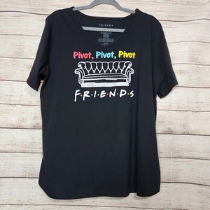 NWOT Friends Pivot Pivot Pivot Licensed Adult T-Shirt Size 2X Black Colorful - Picture 1 of 9