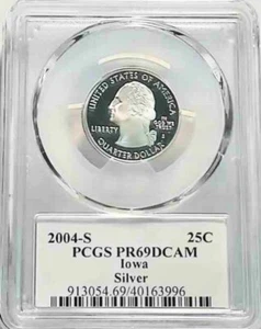 2004 S 25C Silver State Quarter Iowa Proof PR69 DCAM PCGS - Picture 1 of 2