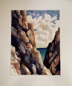 Watercolor Painting Landscape Seascape Baja Mel Kishner Arizona Wisconsin Artist - Foto 1 di 9