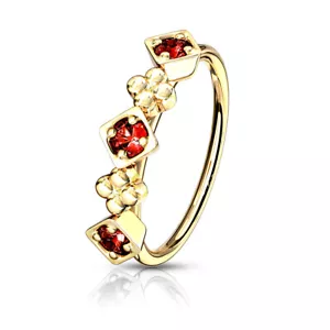 Square CZ Flowers Ear Cartilage Earrings Daith Tragus Helix Hoop Nose Rings 20G - Picture 1 of 6