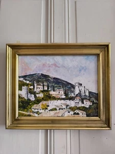 Öl auf Leinwand TORTEL (20. Jh.) "Provenzalisches Dorf mit Turm und Berg" - Bild 1 von 24