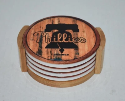 MLB Philadelphia Phillies Liberty Bell Ceramic Lacquer Finish Coaster Set - Image 1 of 4
