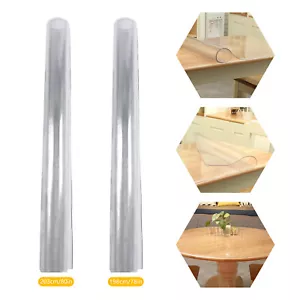 2MM Thick Clear Transparent PVC Tablecloth Clear Dining Table Protector Cover - Picture 1 of 36