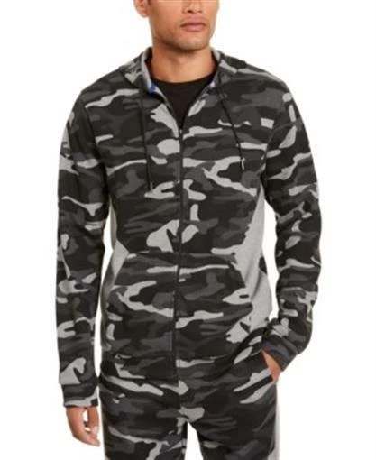 Ideology Mens Small Black Camo Full Zip Hooded Jacket - Image 1 of 1
