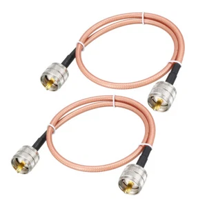 RF Câble Coaxial Coax Fil RG-142, PL-259 UHF Mâle à PL-259 UHF Mâle 50cm 2Pcs - Zdjęcie 1 z 4