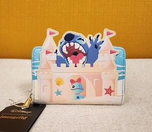 Loungefly Disney lilo and Stitch Sandcastle Beach Surprise Zip-Around Wallet NEW - Picture 1 of 12