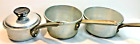 3 petites casseroles vintage miroir aluminium couvercle ustensiles de cuisine camping MCM cuisine États-Unis