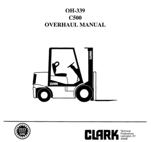 Clark C500-30 C500-35 C500-40 C500-45 Forklift Service Repair Manual Shop Oh-339 - Picture 1 of 5