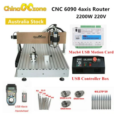 CNC 6090 4axis Mach 4 2200W Milling Engraver Machine USB CNC DIY Router AU Stock - Image 1 of 4