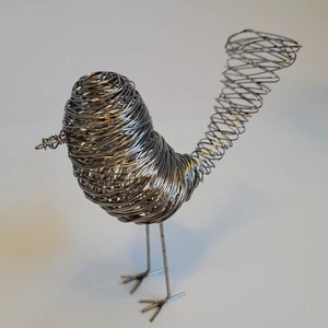 Escultura de pájaro envuelta en metal vintage arte tejido única ¡Bonita! ¡Ver descripción! - Imagen 1 de 16