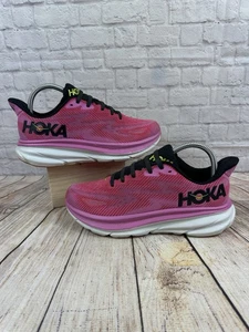 HOKA WOMENS CLIFTON 9 RASPBERRY-STRAWBERRY ROBUST ATHLETIC SNEAKERS SIZE 7.5B - Picture 1 of 18