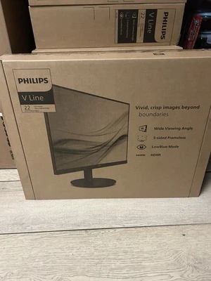 PHILIPS 22” V Line Class Thin Full HD (1920 x 1080) Monitor 100Hz Refresh Rate - Image 1 of 2