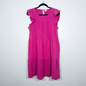Neu J. Crew Fuchsia Rosa Gaze Stufen Minikleid Größe 8 - Bild 1 von 7