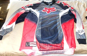 Y2K Fox Racing Motorcross Logo Longsleeve jersey Men’s Size Large Vintage Read - Picture 1 of 7