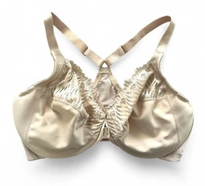 Sujetador con aros Glamorise 1246 Nude Wonderwire cierre delantero T trasero sin relleno 40DD - Imagen 1 de 13