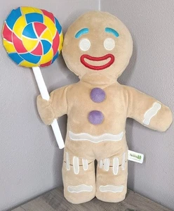 Rare Shrek 4D Dreamworks Gingy Gingerbread Man Plush with Lollipop 2012 14" - Picture 1 of 7