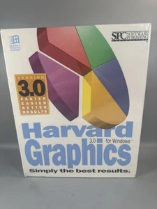 Harvard Graphics 3.0 for Windows - Vintage Sealed Software Box SPC 1994 New - Picture 1 of 9