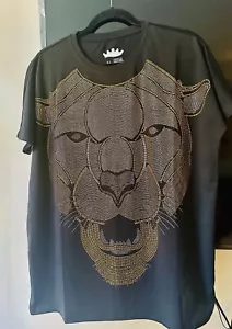 Camiseta negra Heads Or Tails estrás rugiente tigre talla XL - Imagen 1 de 5