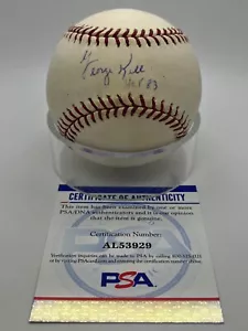 George Kell HOF 83 Tigers Signed Autograph Official OMLB Baseball PSA DNA *29 - Picture 1 of 2