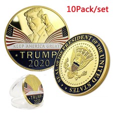 10Pcs Дональд Трамп 2020 держать Америка большие США памятные монеты США