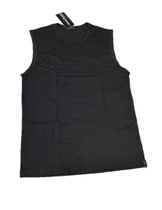 Cesare Paciotti Sleeveless Undershirt 95% Cotton Basic Italian Nero Black Size 4 - Picture 1 of 13