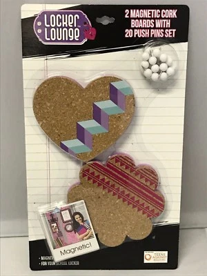 Armario salón para tu armario escolar 2 tableros de corcho magnéticos con juego de 20 pasadores de empuje Foto 1 de 2