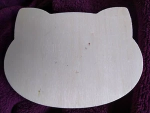 WOODEN plain CAT FACE/HEAD SHAPED MONEY BOX 15x 11x6 cm crafting etc - Picture 1 of 4
