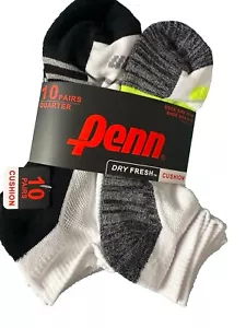 Penn Herren Crew trocken frisch gepolsterte Socken weiß/schwarz weiß/grau Größe 6-12 - Bild 1 von 2
