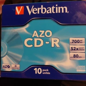 10 disques CD vierges Verbatim vinyle authentiques 52 x 700 Mo 80 minutes dans étui mince - Photo 1/4