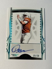 Quinn Ewers 2022 Leaf Trinity Rookie Auto 15/20 Blue Texas Uniform BA-QE1 RC
