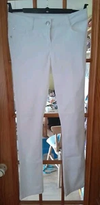 Papaya Matalin White Cotton Straight Jeans Mid Rise Size 10 L31.5"W33" VGC - Picture 1 of 7