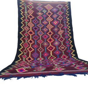 Moroccan Vintage Handmade Wool Oriental Rug Berber Tribal Woven Geometric Carpet