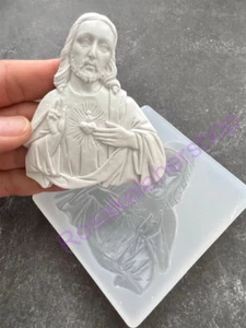 Sacred Heart-Jesus, handmade silicone mold (X-large-Saint) for crafts - Picture 1 of 7