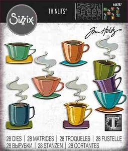 Troquel Tim Holtz Sizzix Thinlits ~ PAPERCUT CAFÉ ~ 28 troqueles - 666287 nuevo - Imagen 1 de 1