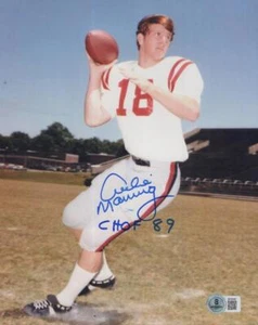 ARCHIE MANNING OLE MISS CHOF 89 SIGNED HANDSIGNIERT 8X10 FOTO BECKETT AUTH - Bild 1 von 1