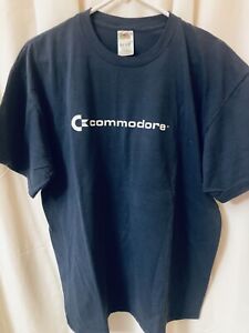 Vintage T-shirt Commodore 64 PC Logo Dorosły Granatowy XL Fruit Of The Loom Best