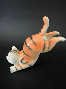 Tabby Ceramic Cat Figurine, Standing on Front Paws, Japan 5" - Picture 1 of 7