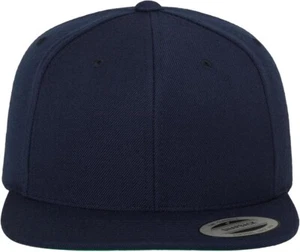 Yupoong YP Classics - Premium Flat Bill Snapback Cap Hat Navy- 6089M One Size - Picture 1 of 3