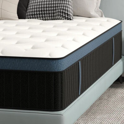 12" 14" Mattress Twin Full Queen King Size Memory Foam Pocket Coils Bed In a Box - Image 1 of 4