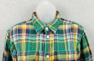 Polo Ralph Lauren Mujer Forrada Franela Azteca Camisa Grande A Cuadros Verde Nueva - Imagen 1 de 9