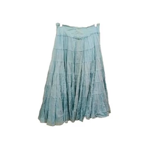 Gonna donna vintage Rampage a strati a strati 100% cotone blu anni 90/Y2K boho taglia 3 - Foto 1 di 16