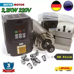 2.2KW Water Cooled Spindle Motor CNC Spindel VFD Clamp Pump ER20 Collet 1mm-13mm - Bild 1 von 17