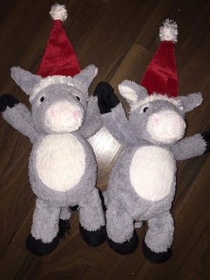 KINDER FERRERO 2Stück- Plüschtier Kuscheltier Stofftier Kinder Schokolade Esel Grau Weihnachten