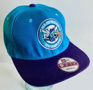 New Era 9Fifty SnapBack Hat Teal/Purple NBA Charlotte Hornets 90's Style Cap Adj - Picture 1 of 11