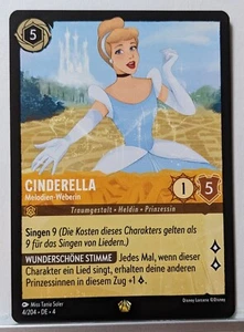 Disney Lorcana 4 TCG * CINDERELLA * 4/204 * DEUTSCH * LEGENDÄR * non-holo - Bild 1 von 1