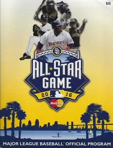 2016 MLB All-Star Game Program San Diego Padres Petco Park Hosmer Perez Royals - Foto 1 di 3