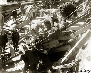 7th Ave. Subway Cave-in (2) Manhattan, New York - 1915 - Historischer Fotodruck - Bild 1 von 1