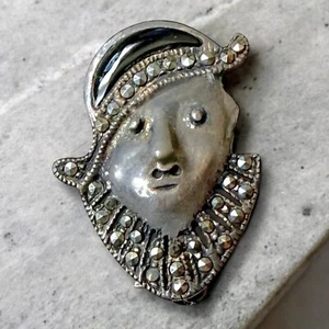 Sterling Silber Markasiten Harlekin Brosche 925 selten Vintage 30er Nachlass Fund - Bild 1 von 8