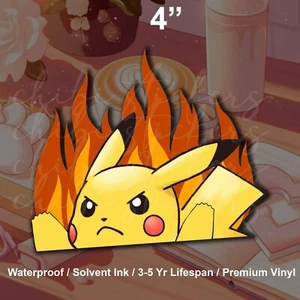 Calcomanía impermeable pegatina de vinilo eléctrica Pokemon Raichu Angry Pikachu Peeker - Imagen 1 de 2