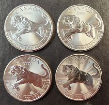 Genuine Lot of (4) Silver 2016 Canada 1 oz Cougar 0.9999 Rounds